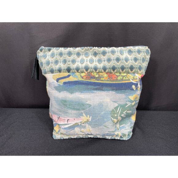 Handmade Bag, Unique One of a Kind Mixed Fabric, Asian Themed Satchel, Blue Hues - Picture 2 of 6